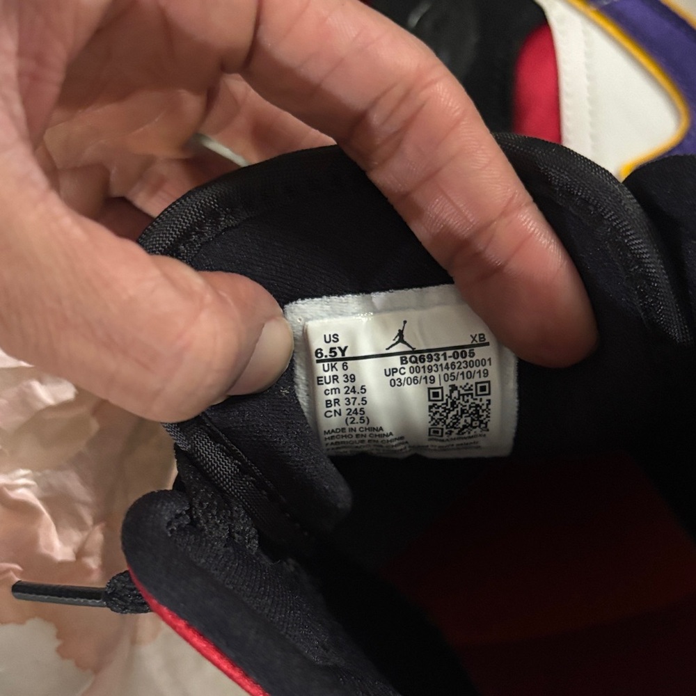 Jordan 1 Mid Black, Blue, and Red Sneakers - Picture 6 of 6